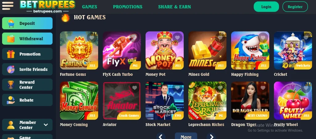 Bet Rupees Game APP